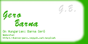 gero barna business card