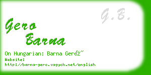 gero barna business card